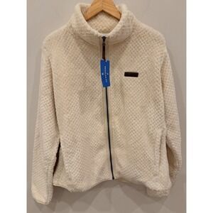 Columbia Fire Side II Sherpa Full Zip Fleece Jacket Womens Large Cream NWT